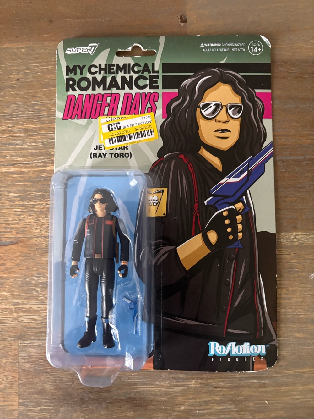 My Chemical Romance Super 7 Danger Days - jet-star Ray Toro Reaction figure New